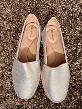 Giani Bernini Metallic Gold Espadrille Slip-Ons